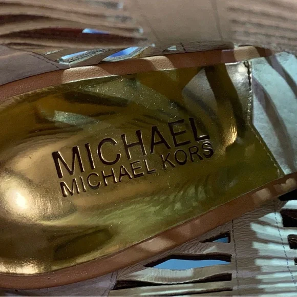 Michael Kors Odelia Bootie Tan High Heels Size 8 - Picture 7 of 7